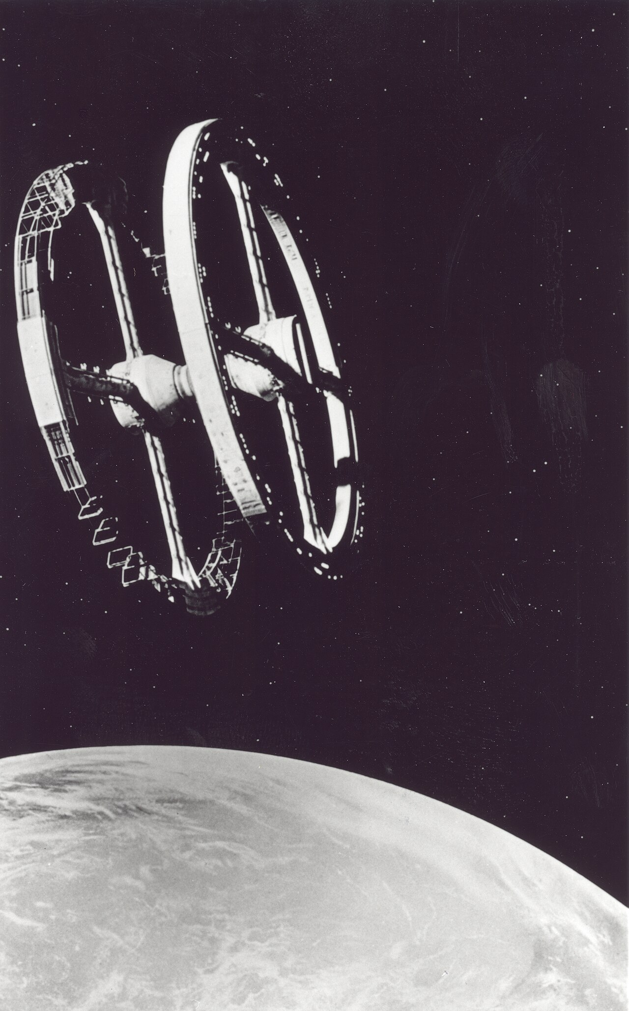 Vesmírná stanice ve filmu 2001: Vesmírná odysea (1968).