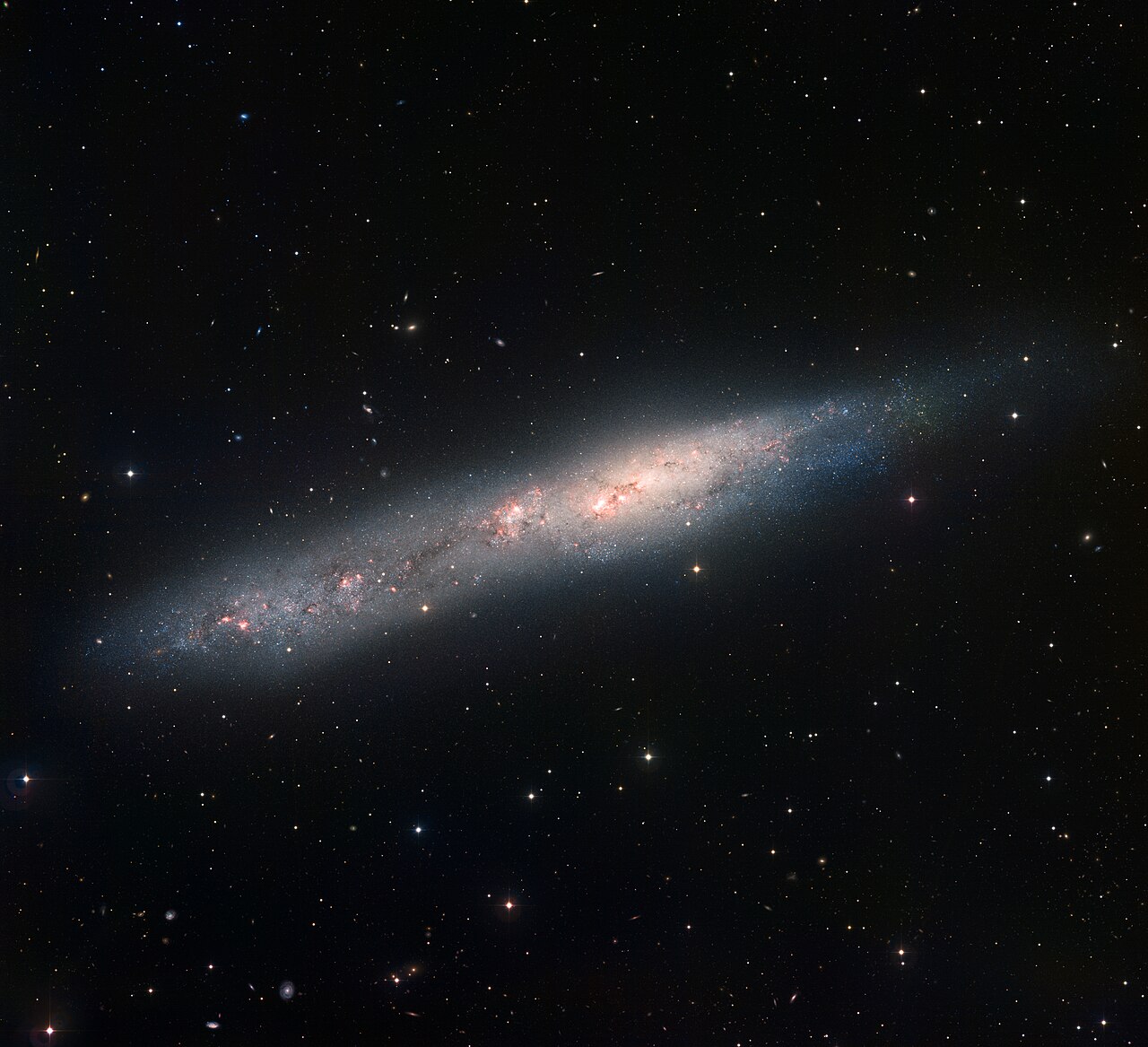 Spirální galaxie NGC 55 na širokoúhlém snímku z observatoře La Silla v Chile. Autor: ESO.