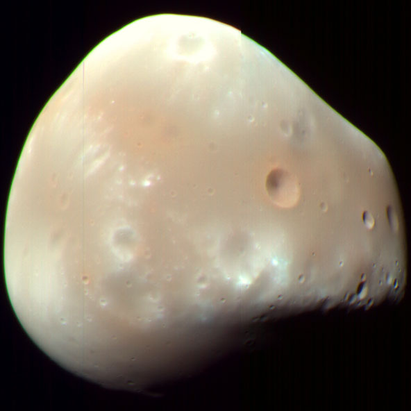 Deimos na snímku sondy Mars Reconnaissance Orbiter z 21. února 2009