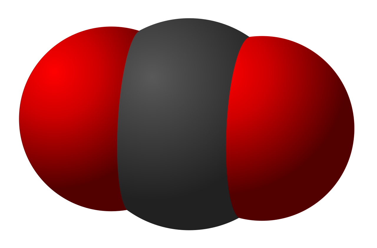 kalotový model molekuly CO2
