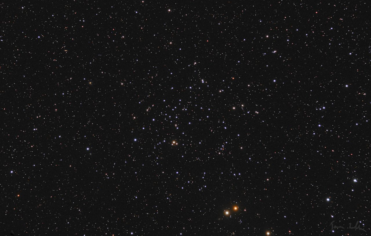 Otevřená hvězdokupa NGC 752 na amatérském snímku