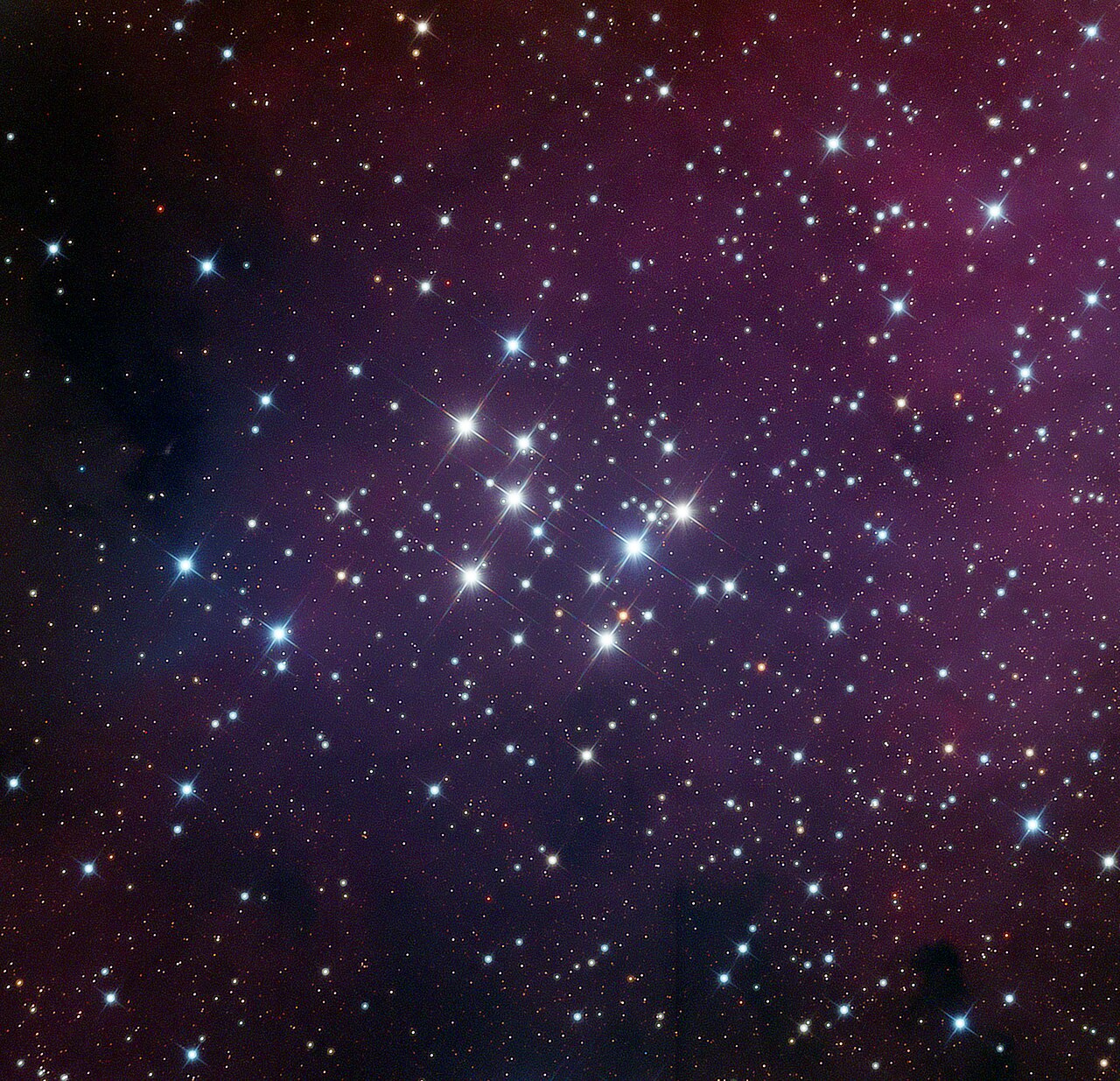 Otevřená hvězdokupa Messier 29 na snímku ze Schulmanova dalekohledu na observatoři Mount Lemmon v Arizoně