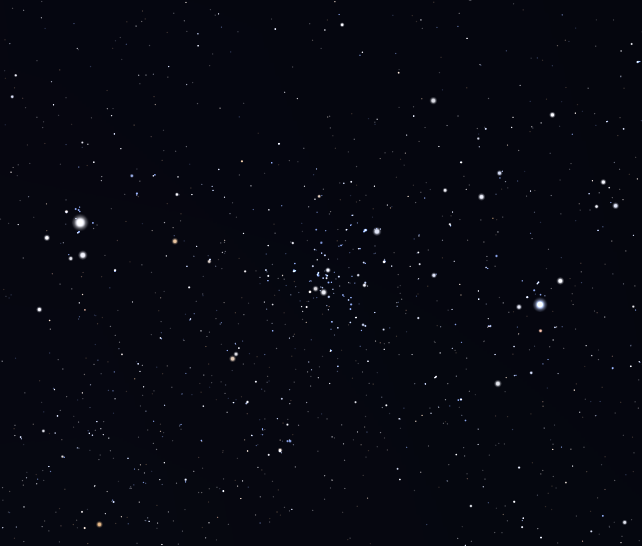 Otevřená hvězdokupa NGC 559 zobrazená v programu Stellarium. Autor: Roberto Mura